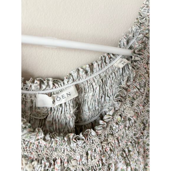 DOEN April Top in Green Summer Nectar Floral Print M - Picture 8 of 11